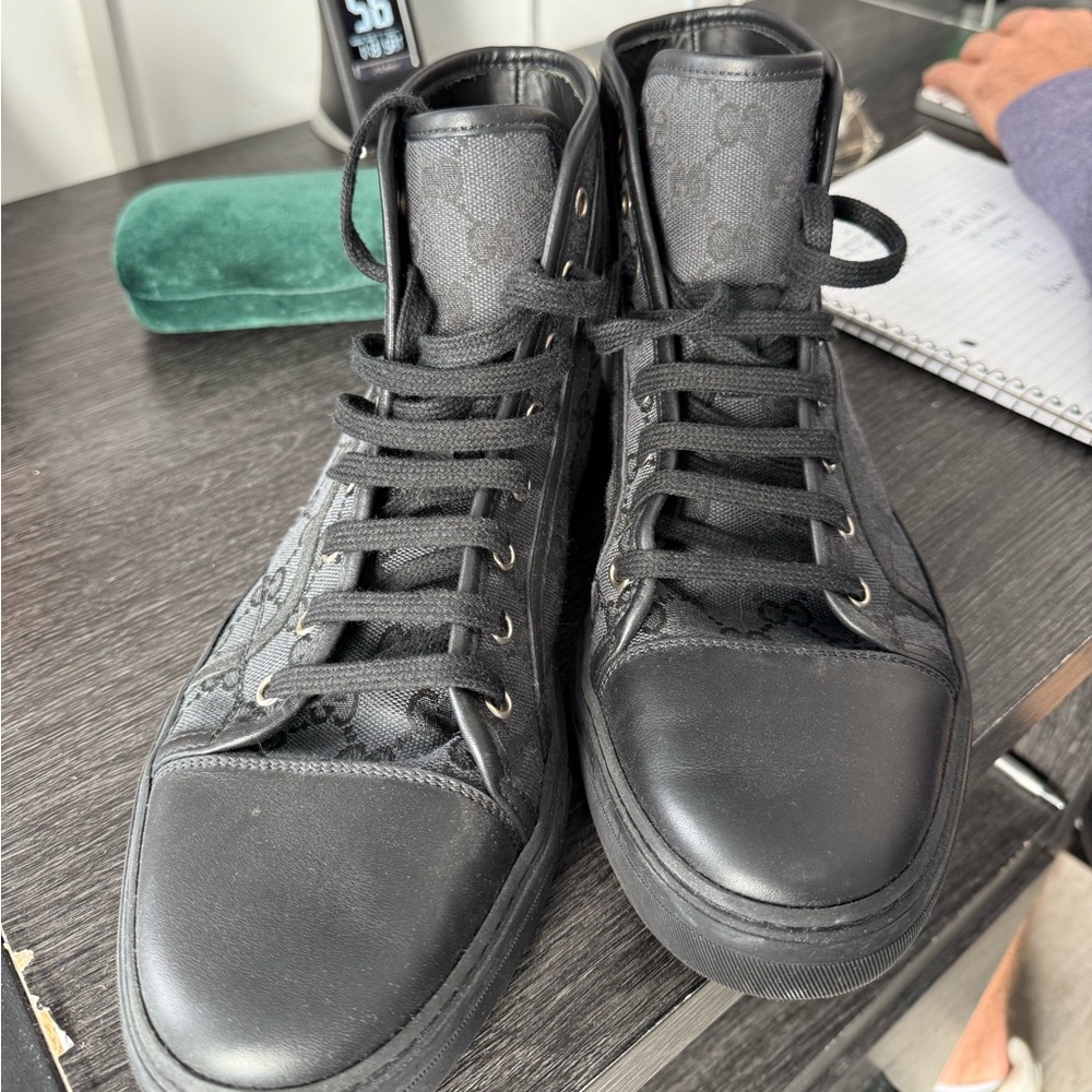 Black Gucci Sneakers GG Canvas IT 40 | 10 Hightops